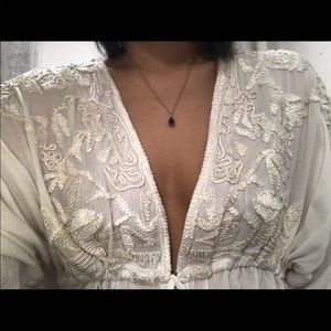 free people embroidered tie top